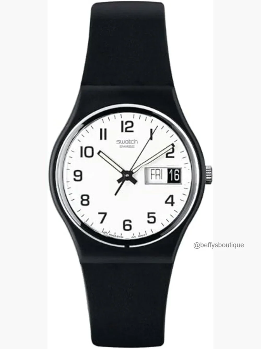 34mm Analog Quartz Wrist Watch with Plastic Bracelet, Water Resistant